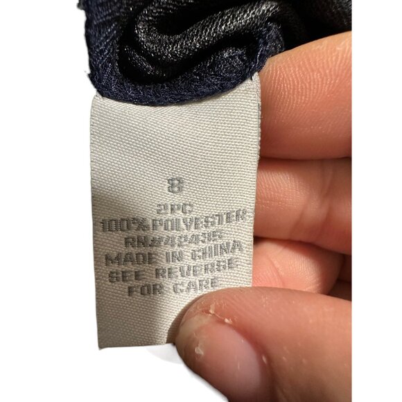 ๐ 2/$20 ๐ Womens Navy Button-Up Blazer Jacket With Polka Dot Ties Size 8 - Picture 6 of 7